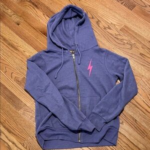 Aviator Nation Purple Hoodie with Pink Lightning Bolt
